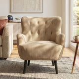 Armchair With Round Arm - Brown