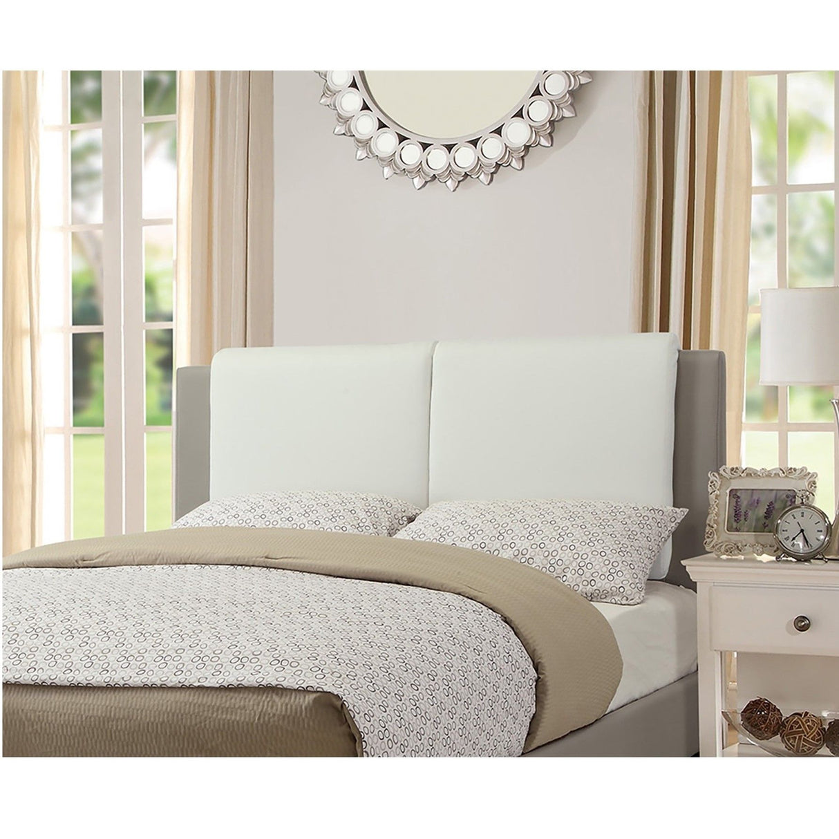 Bed Set With 2 Tone Upholstered Headboard