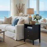 Fluted Nightstand With 2 Drawers