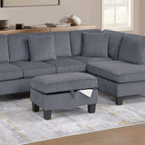 Sectional Sofa With Storage Ottoman And Pillows