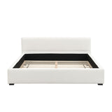 Queen Bed Wide Edge With Soft Upholstery - Beige