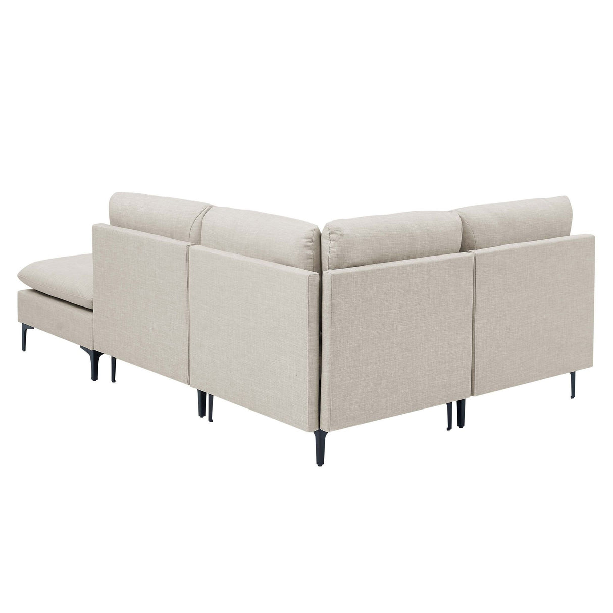 Upholstered Modular Sectional With Tall Legs, Medium Firm Seat