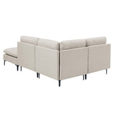Upholstered Modular Sectional With Tall Legs, Medium Firm Seat