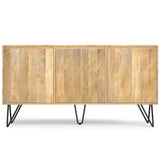 Hunter - 3 Door Sideboard Buffet With Hairpin Legs - Natural