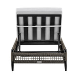 Alegria - Outdoor Patio Adjustable Chaise Lounge Chair In Aluminum With Gray Rope And Cushions
