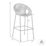 Acapulco - Indoor Outdoor Steel Bar Stool With Rope Set