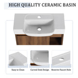 Wall Mounted Bathroom Vanity With Sink & Soft Close Door
