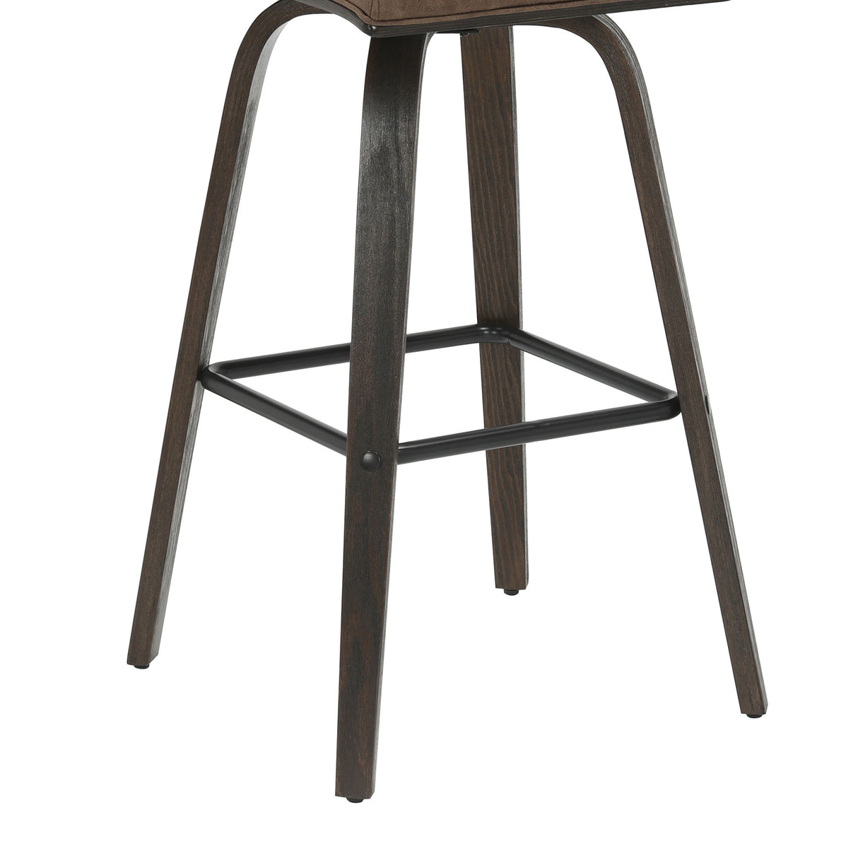 Vienna - 39.5" Swivel Bar Height Square Back Wood Bar Stool With Faux Leather Seat