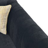 3 Seater Sofa With Rolled Arms, Vertical Channel Tufted Backrest