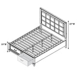 Upholstered Headboard Platform Bed With LED Lighting And Underbed Drawers