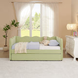 Gingham Daybed With USB Charging Port, Wave-Shaped Design