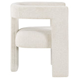 Verda - Upholstered Accent Side Chair In Soft With Rounded Open Back And 3 Leg Base - White