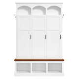 Classic Arched Design Hall Tree With 3 Hidden Storage