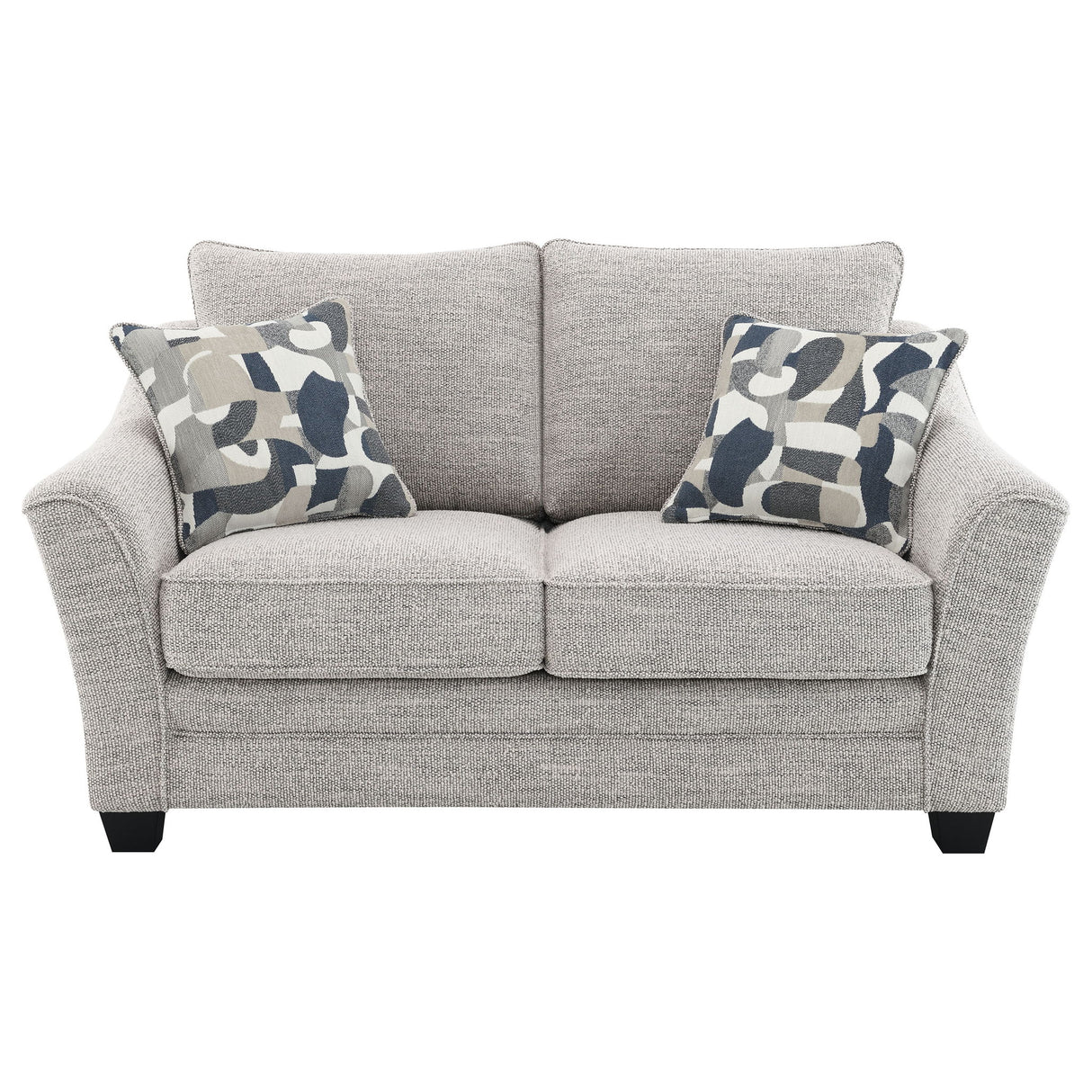 Lido - Upholstered Loveseat With Tapering Block Legs - Light Gray