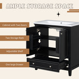 Modern Bathroom Vanity With Sink Combo, Multi Functional Cabinet With Doors And Drawer