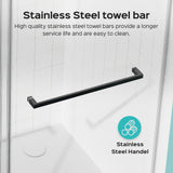 Frameless Double Sliding Soft-Close Shower Door, 3 / 8" (10Mm) Thick SGCC Tempered Glass Door, Matte