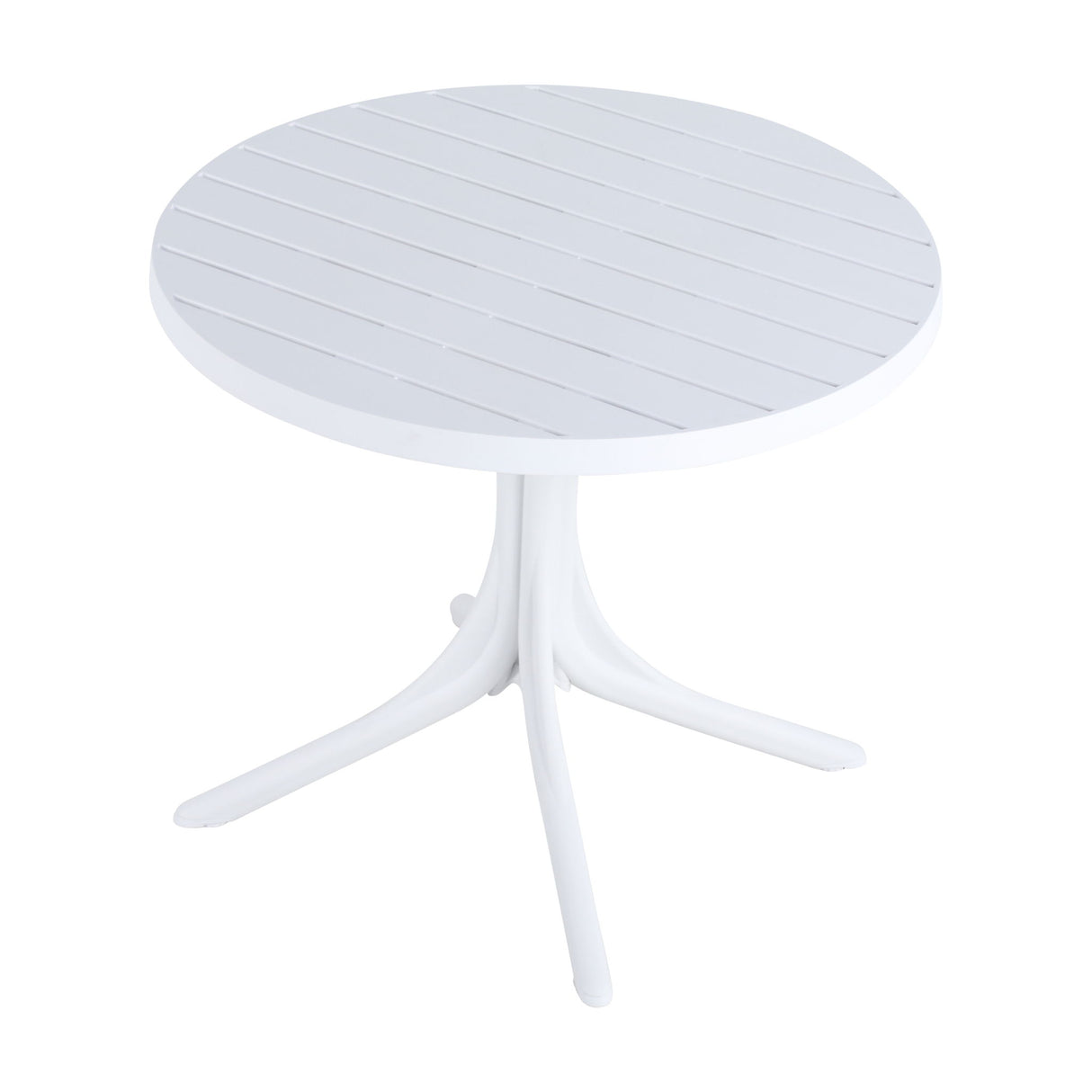 4 Piece Set Of Color Block Designed Single Chairs & Round Table - Cream White / Haze Green / White