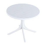 4 Piece Set Of Color Block Designed Single Chairs & Round Table - Cream White / Haze Green / White