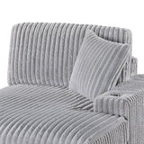 RAF Chaise With Cup Holder Modular Living Room Furniture Pillow - Gray / Mink