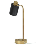 Dharma - Adjustable Table Lamp With Shade - Antique Brass