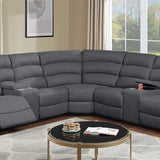Manual Motion Reclining Loveseat 3 Piece Sectional Set With Console Storage And Cup Holders