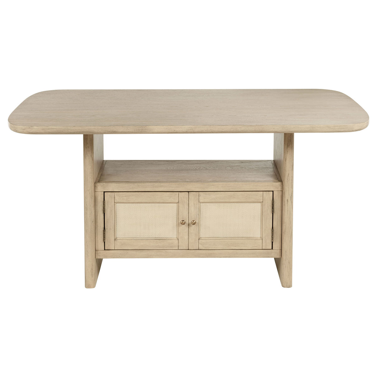 Kimpton - Counter Height Dining Table With Storage Cabinet And Shelves - Beige