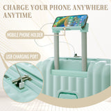 20" / 24" / 28" 3 Pieces / Set Spinner Wheel Luggage, Carry On Suitcase, With Cup Holder & USB Port & Phone Holder