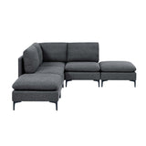 Upholstered Modular Sectional With Tall Legs, Medium Firm Seat