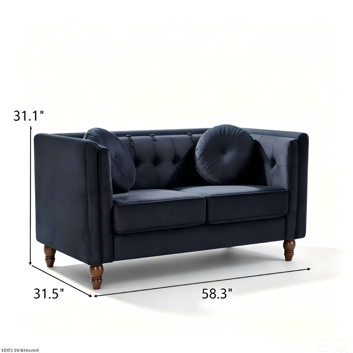 Chesterfield Loveseat 2 Seater Couch For Living Room
