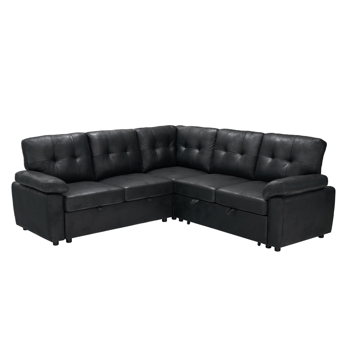 Convertible Sectional Sofa Bed With Pull Out Sleeper And Storage