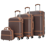 Hardshell Luggage Sets 4 Pieces 20" / 24" / 28" Luggages And Cosmetic Case Spinner Suitcase With Tsa Lock Lightweight