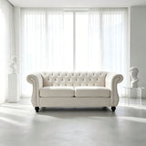 Chesterfield Button Tufted Loveseat With Rolled Arms