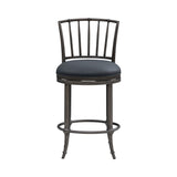 Vince - Commercial Grade Steel Frame Faux Leather Upholstered Swivel Counter Height Barstool
