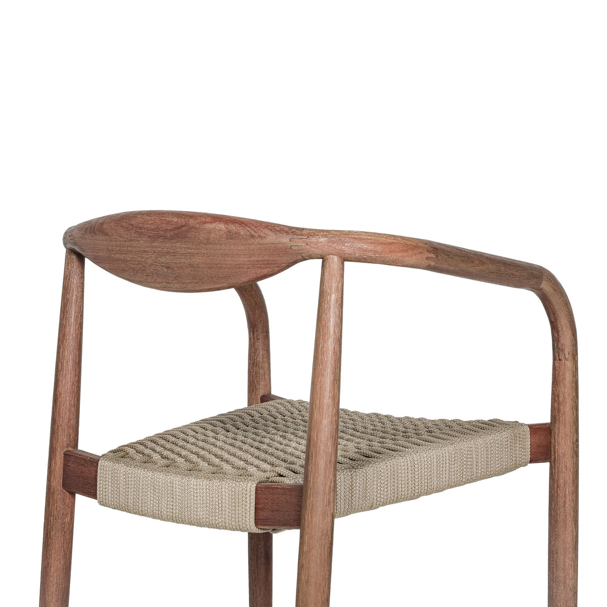 Cove - Outdoor Dining Chair With Tapered Legs (Set of 2) - Brown Eucalyptus / Rope Seat