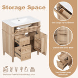 Bathroom Vanity With Sink, Flip Out Drawer, 2 Soft Close Drawers, 1 Soft Close Door - Wood