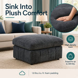 Oversized Ottoman Footrest Extra Seat Living Room - Dark Gray