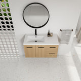 Wall Mounted Floating Bathroom Vanity With Sink, Door & Drawers Modular Cabinet