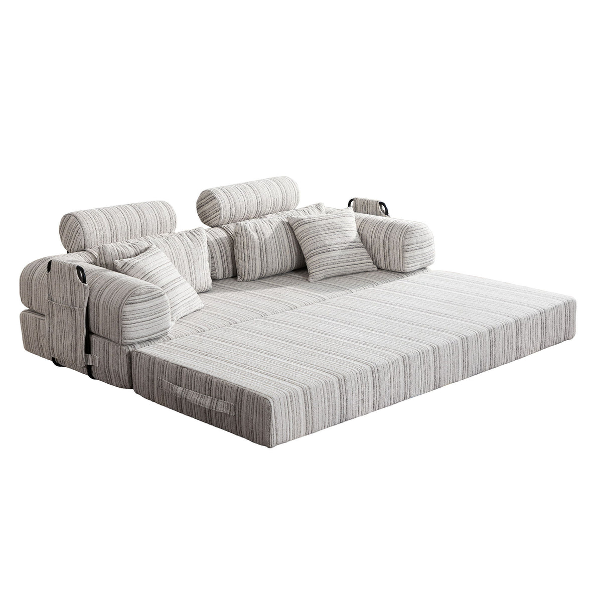 Convertible Sleeper Sofa Bed With High Density Compressed Sponge, Upholstered Couch For Living Room