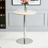 Circular Bar Table - White / Silver