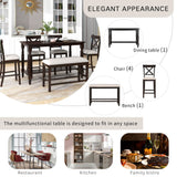 Counter Height Dining Set With Shelf, 4 Chairs And Bench