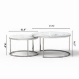 2 Piece Nesting Coffee Table Set For Living Room