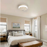 RGB Dimmable LED Enclosed Ceiling Fan With Remote Control, Bladeless Design - White