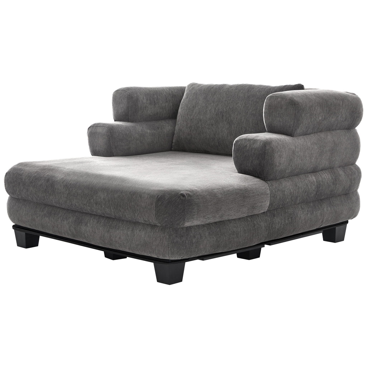 Oversized Chaise Lounge Sofa Bed With Deep Seat And Layered Armrests