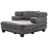 Oversized Chaise Lounge Sofa Bed With Deep Seat And Layered Armrests