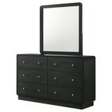 Burton - 6 Drawer Dresser With Mirror - Black