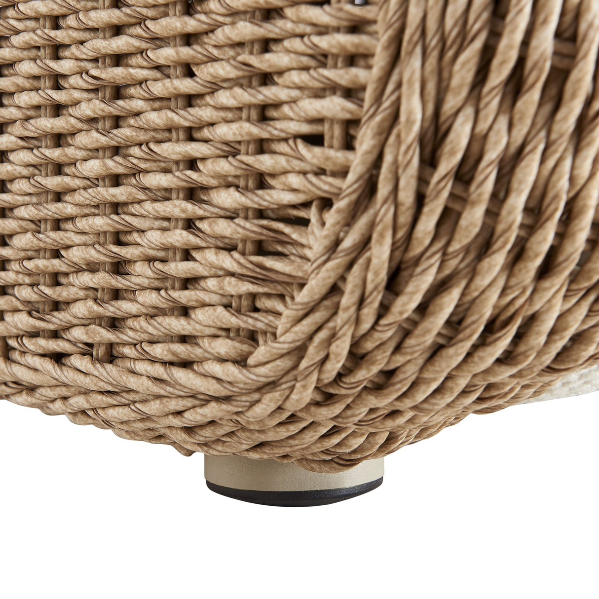 Pavilion - Rattan And Metal Outdoor Lounge Chair With Cushions - Boucle White / Natural