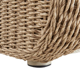 Pavilion - Rattan And Metal Outdoor Lounge Chair With Cushions - Boucle White / Natural
