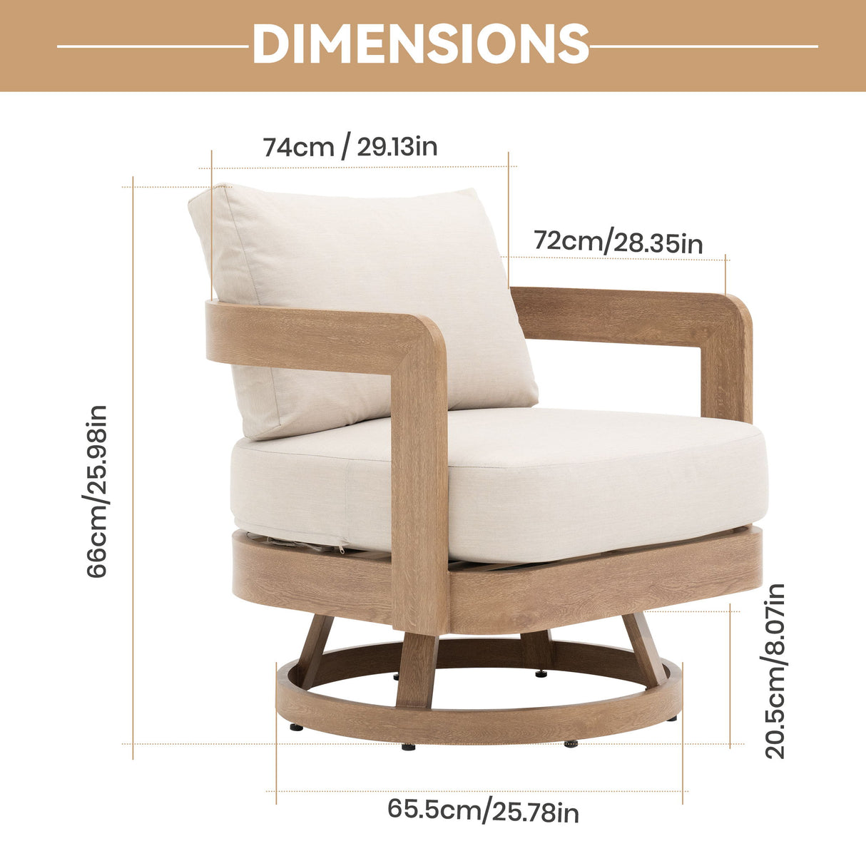 Swivel Chair For Patio - Oak