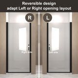 Shower Door With Glass And Explosion Proof Safety Film