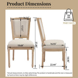 Dining Chairs Upholstered With T - Shaped Back (Set of 2) - Beige